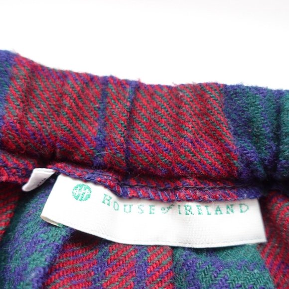 Vintage Red Plaid Wool Skirt XS Mini Scottish Tartan Micro Academia Y2K School - Picture 2 of 9